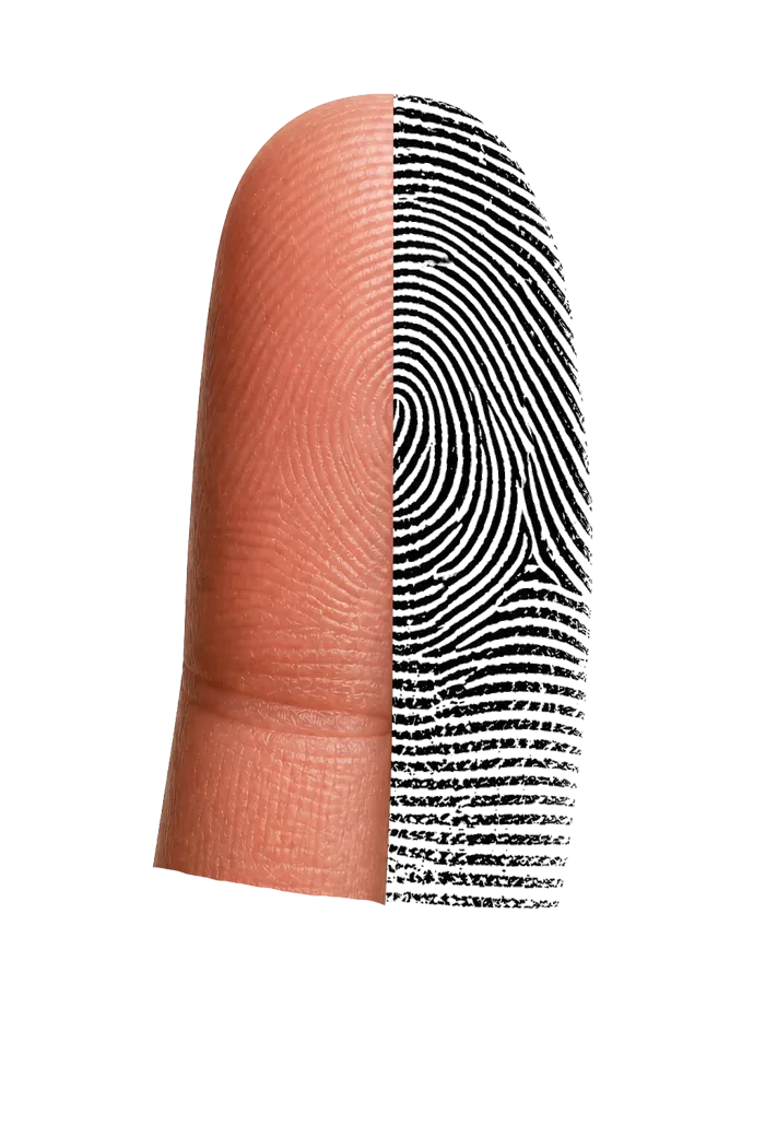 Fingerabdruck auf Papier - Symbol für digitale Erfassung